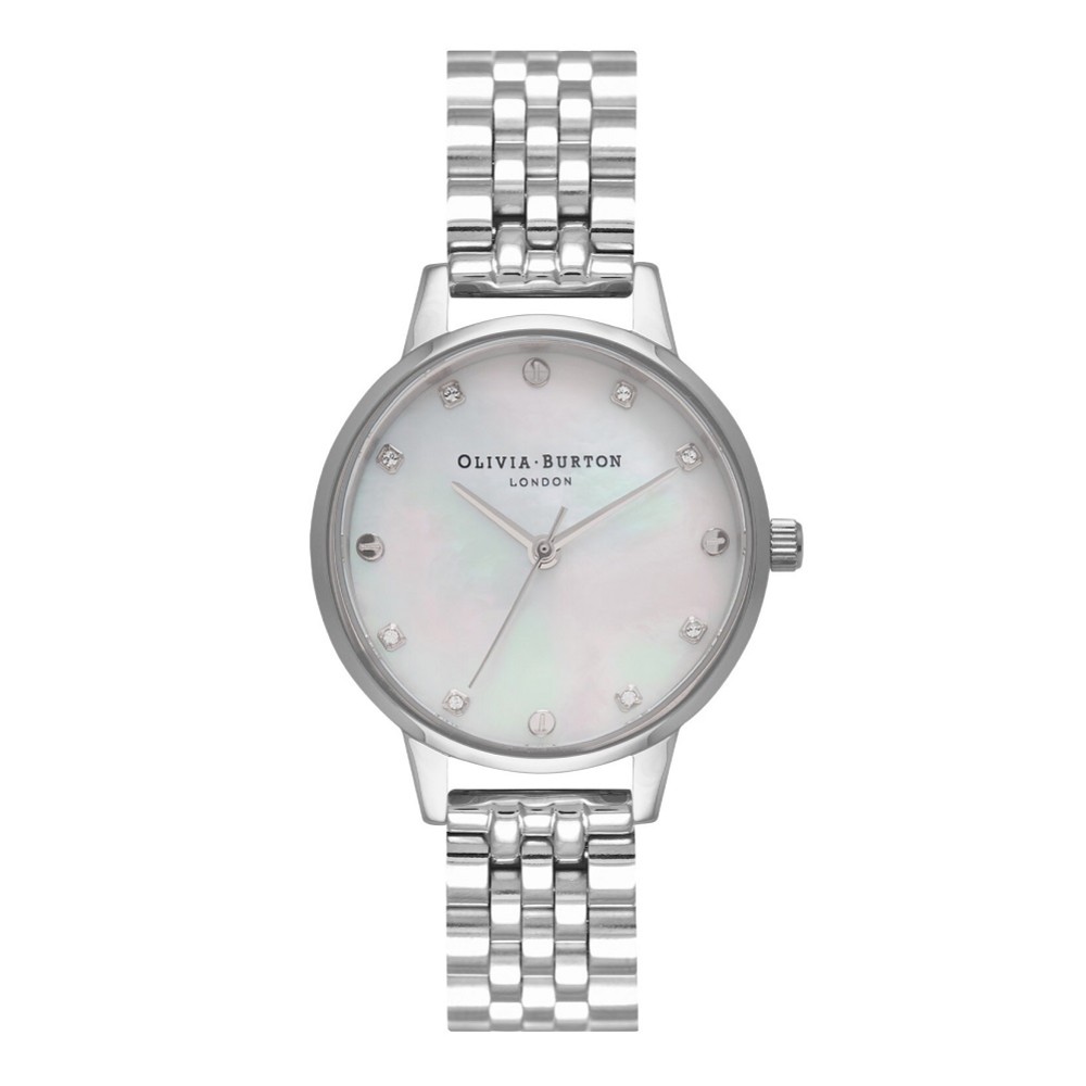 Photograph: Olivia Burton 30mm Silver Bracelet Watch with Screw and Crystal Detail