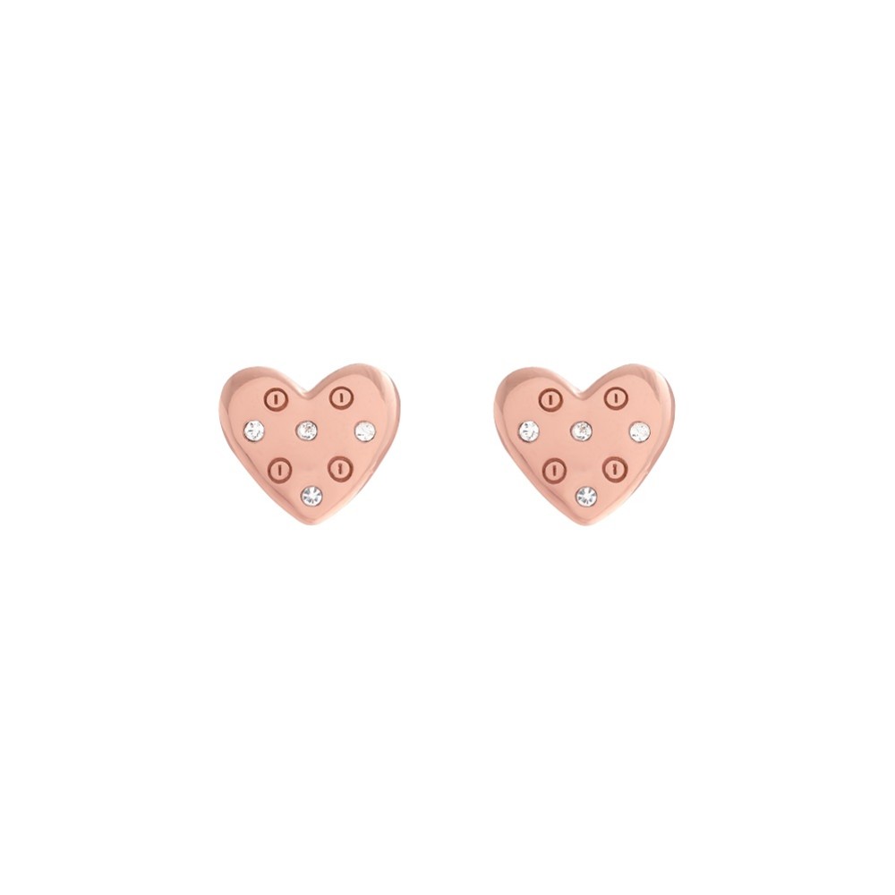 Photograph: Olivia Burton Rose Gold Crystal Heart Stud Earrings