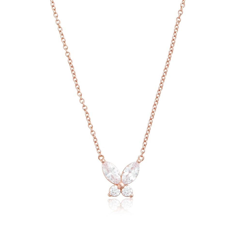 Photograph: Olivia Burton Rose Gold Sparkly Butterfly Pendant Necklace