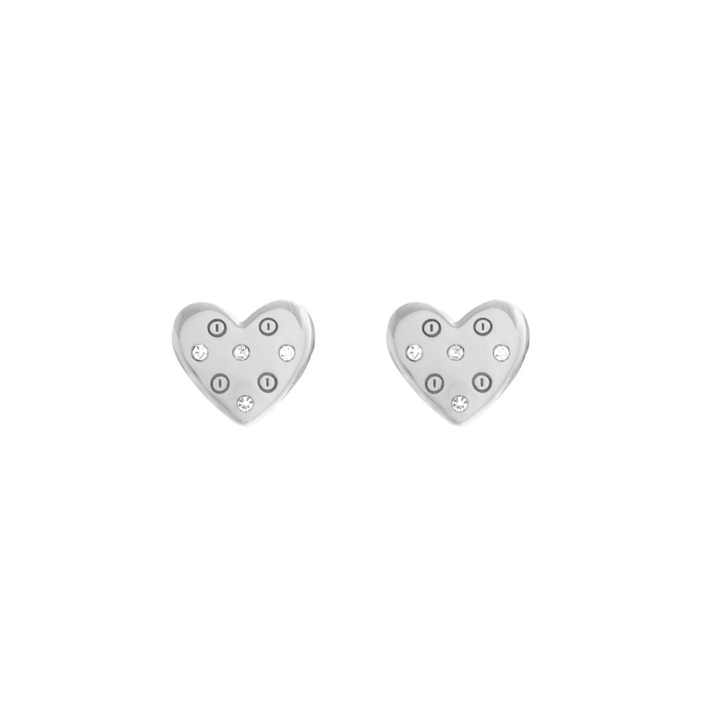 Photograph: Olivia Burton Silver Crystal Heart Stud Earrings