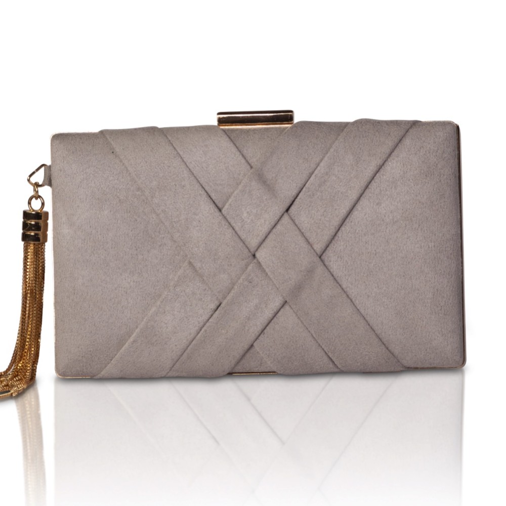 Photograph of Perfect Bridal Anise Stone Suede Clutch Bag