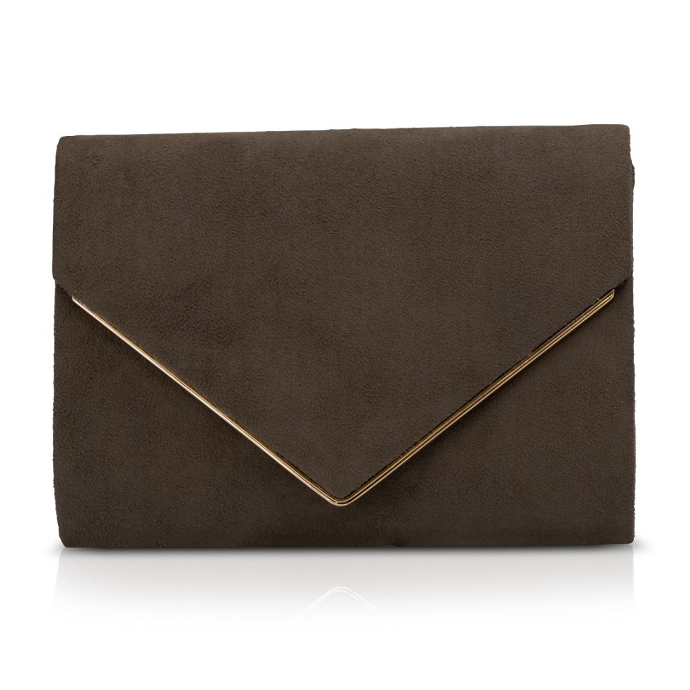 Photograph of Perfect Bridal Bea Olive Green Suede Envelope Clutch Bag