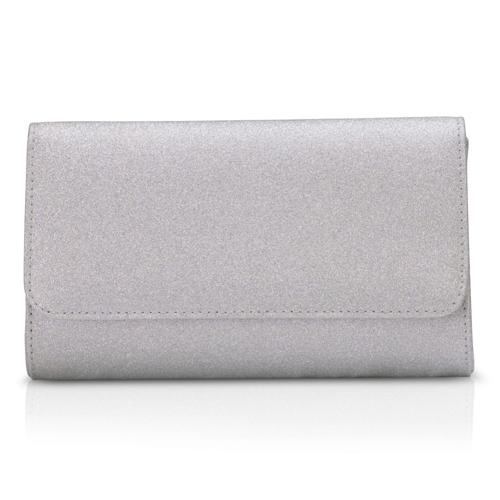 Photograph of Perfect Bridal Evie Silver Shimmer Clutch Bag