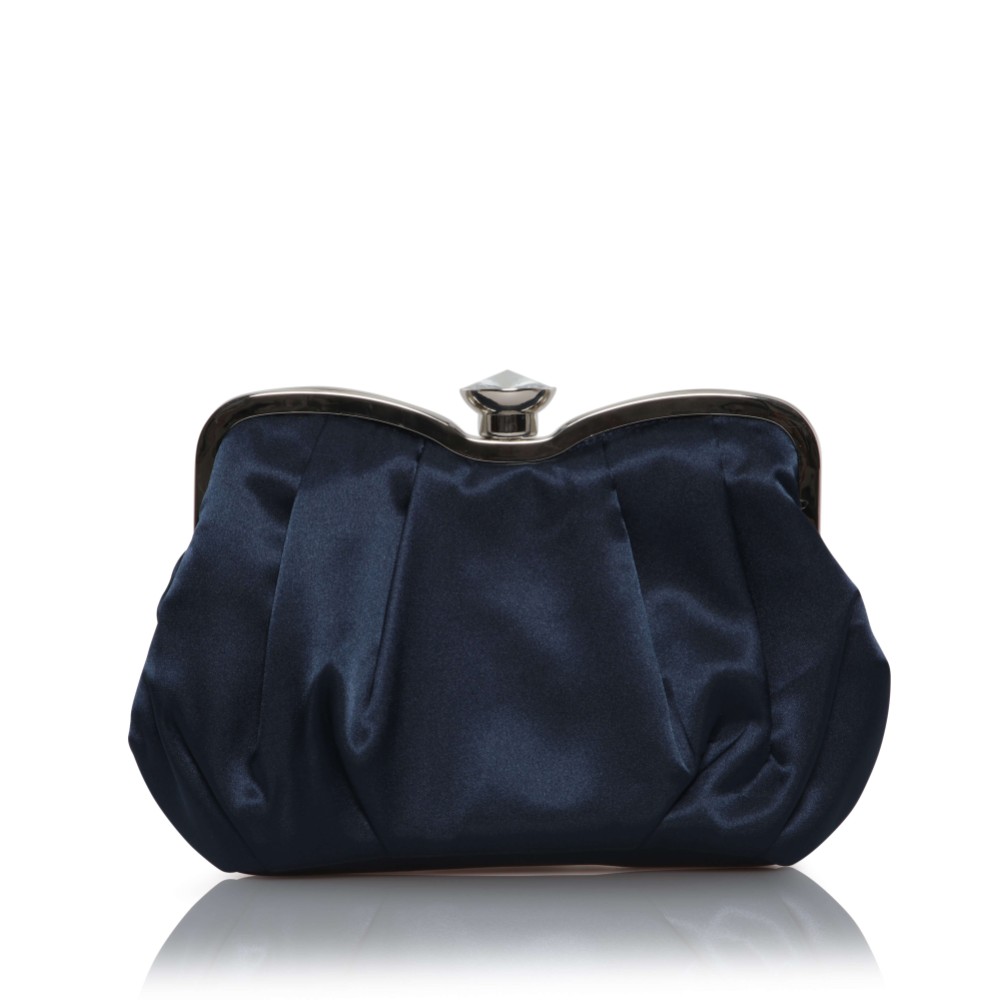 Photograph: Perfect Bridal Ginger Navy Satin Clutch Bag with Crystal Clasp