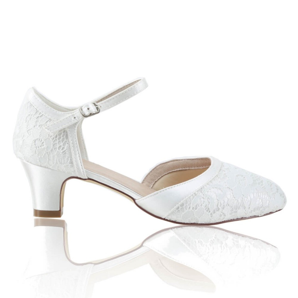 Photograph of Perfect Bridal Ingrid Dyeable Ivory Lace Two Part Court Shoes