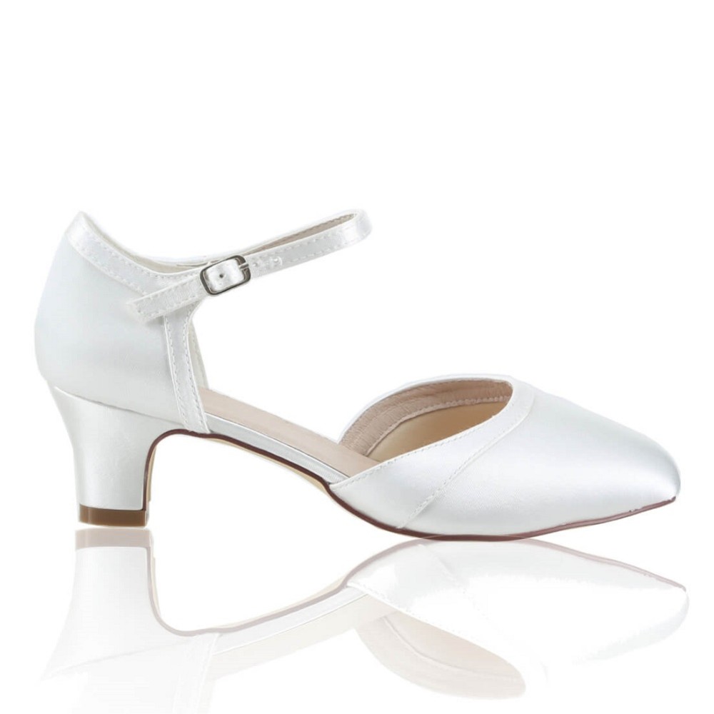Photograph of Perfect Bridal Ingrid Dyeable Ivory Satin Two Part Court Shoes