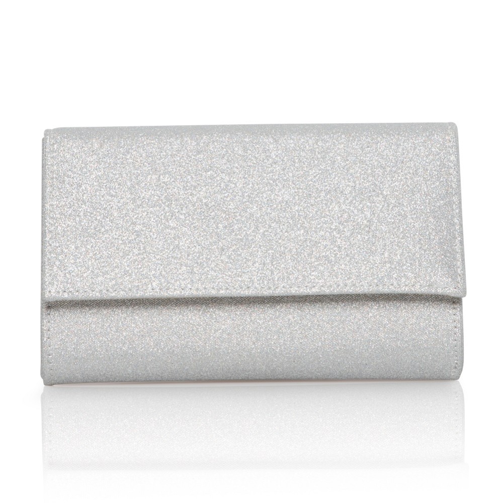 Perfect Bridal Lola Silver Shimmer Clutch Bag