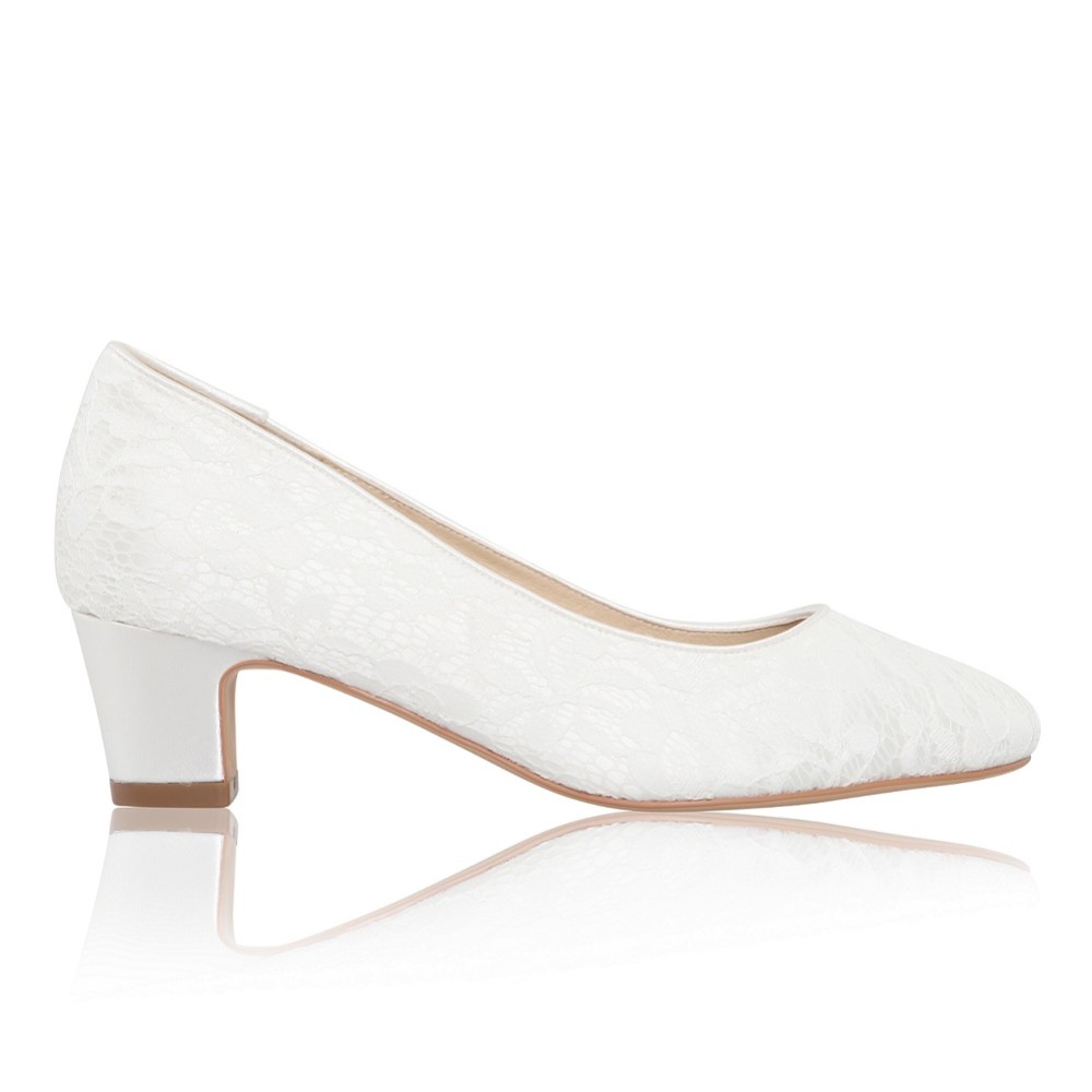 Perfect Bridal Melanie Dyeable Ivory Lace Block Heel Court Shoes
