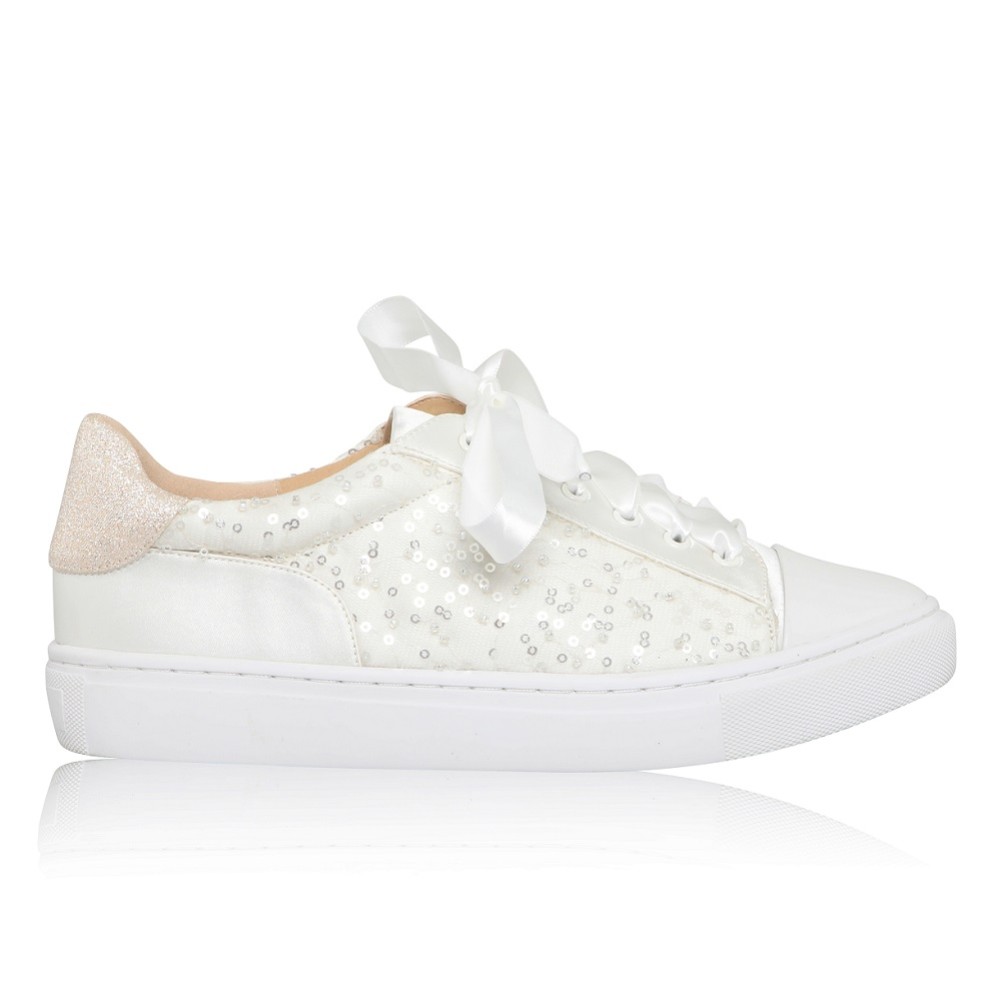 Photograph of Perfect Bridal Nikki Ivory Sparkly Sequin Embellished Wedding Trainers