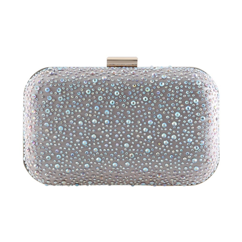 Photograph of Perfect Bridal Sammy Taupe Crystal Studded Clutch Bag