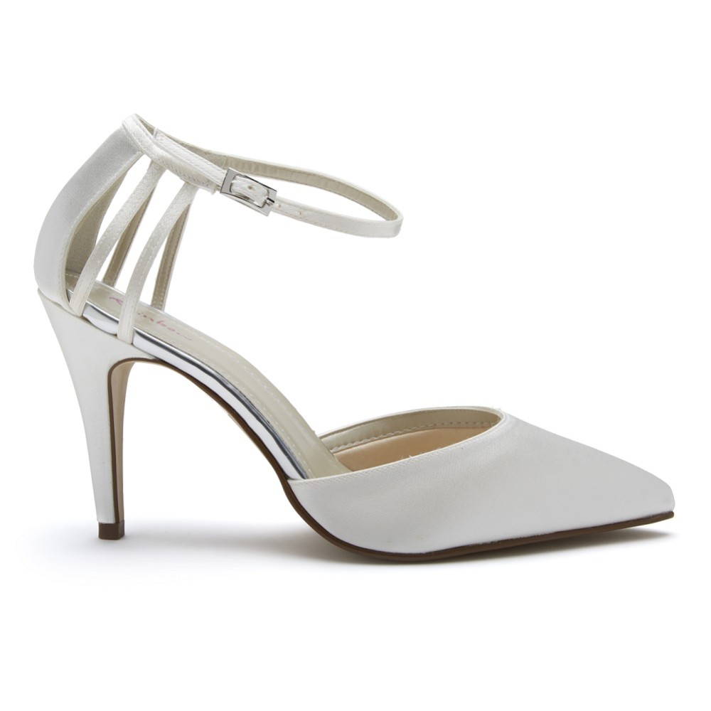 Photograph of Rainbow Club Kennedy Dyeable Ivory Satin Two Part Court Shoes