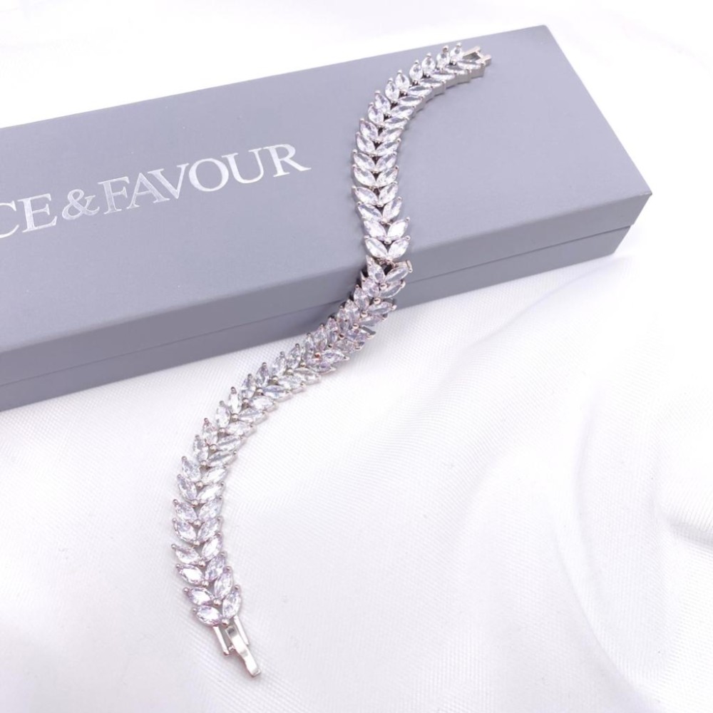 Photograph of Savoy Sparkly Cubic Zirconia Wedding Bracelet