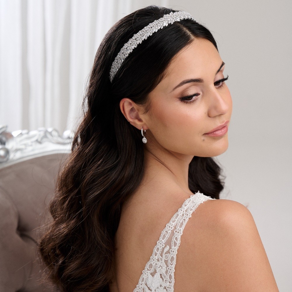 Photograph of Sorrento CZ Crystal Embellished Bridal Headband