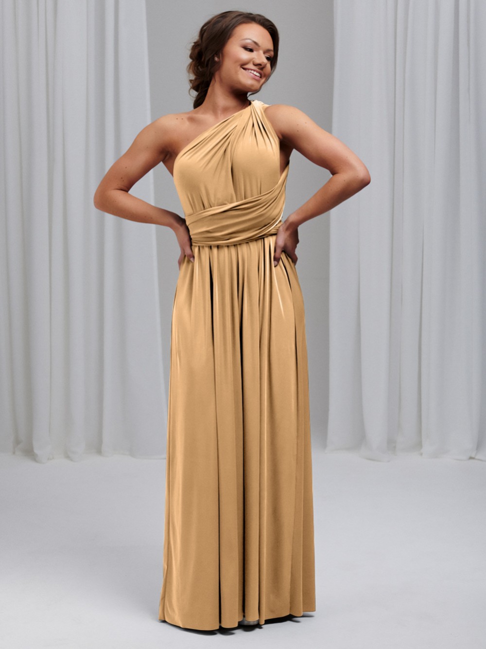 Photograph of Emily Rose Gold Multiway Bridesmaid Dress (One Size)