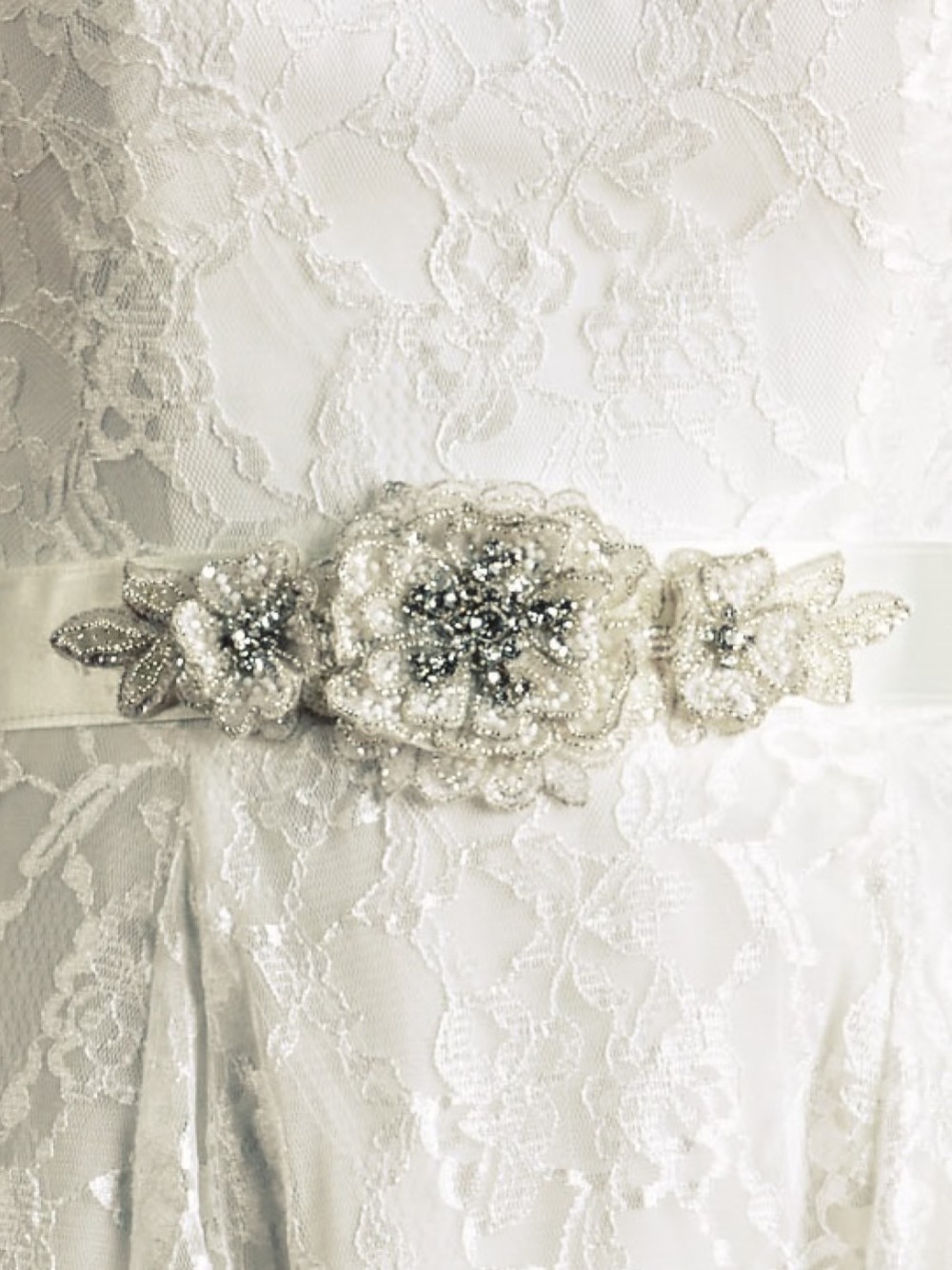 Photograph of Joyce Jackson Dawlish Embellished Floral Wedding Dress Belt