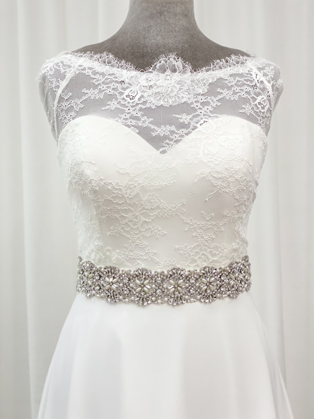 Photograph of Perfect Bridal Brigitte Statement Crystal and Pearl Dress Belt