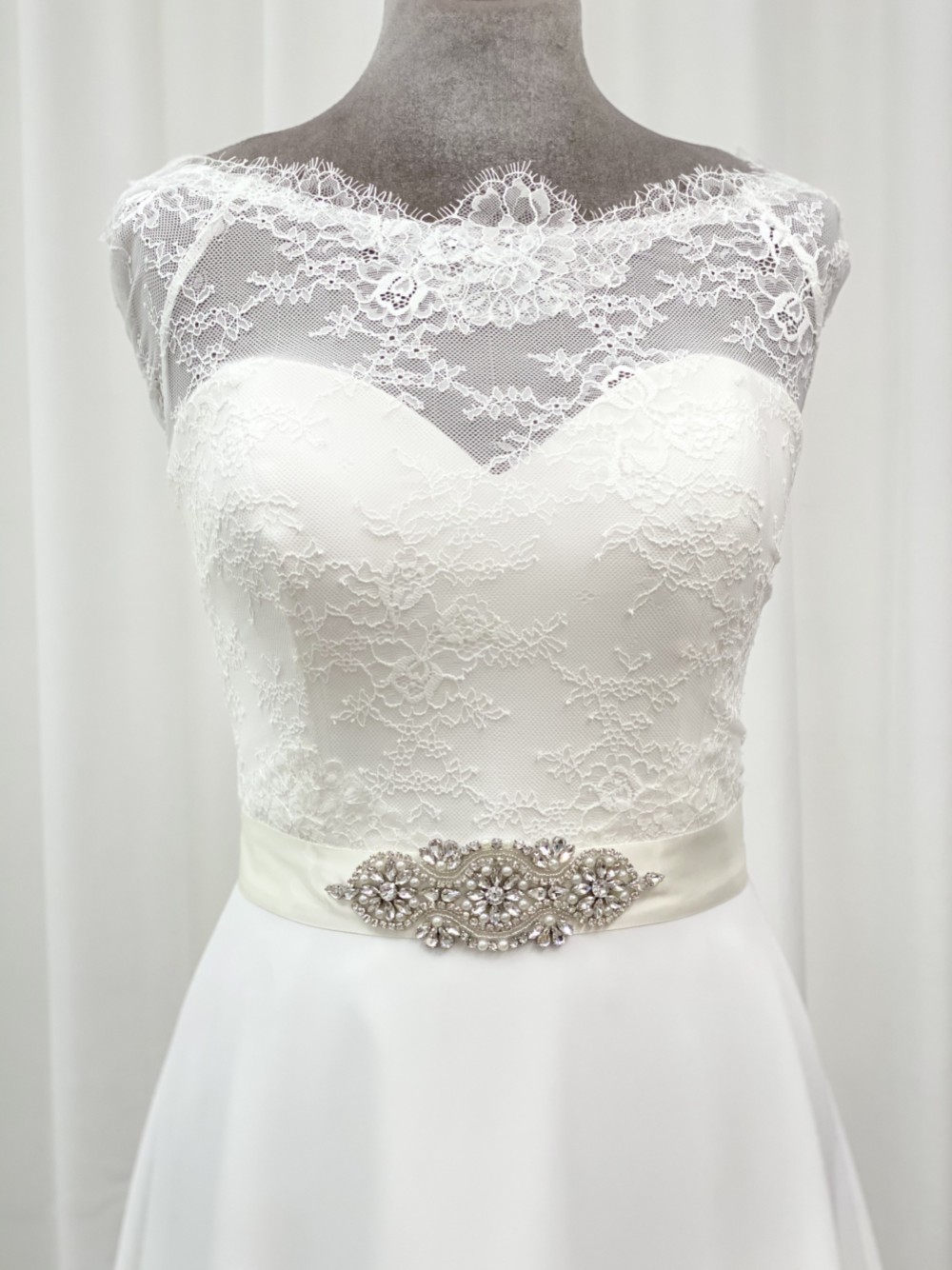 Photograph of Perfect Bridal Isla Floral Crystal, Pearl and Beaded Dress Belt