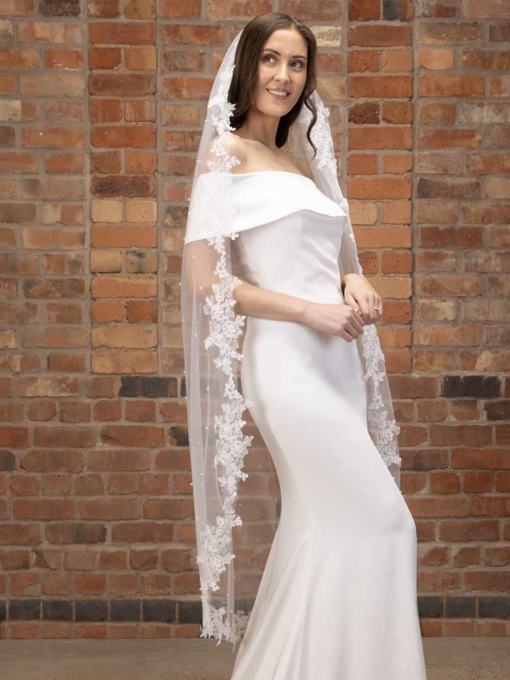 Floor Length Cut Edge Wedding veil, single layer soft tulle veil 67