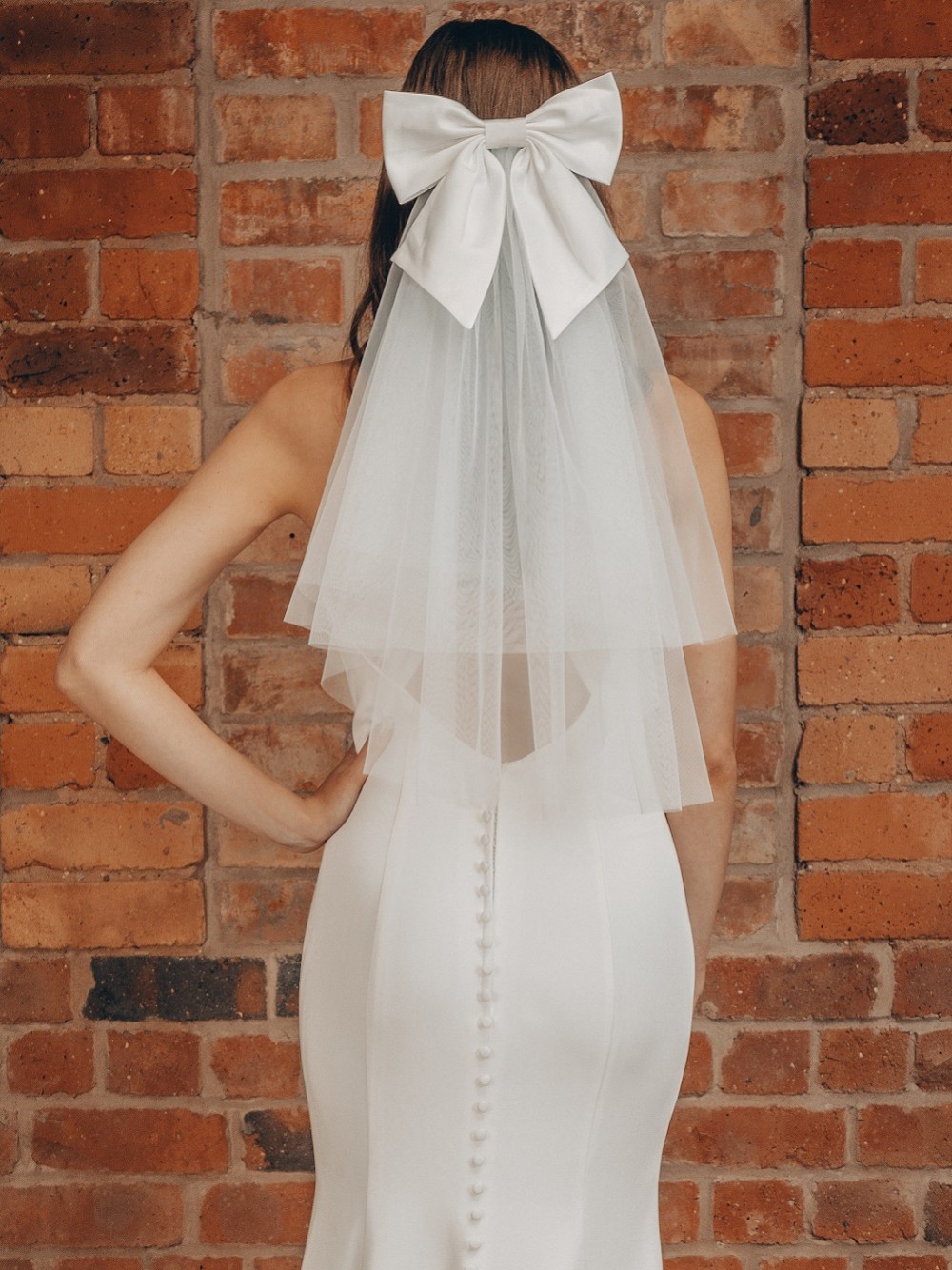 Photograph: Perfect Bridal Ivory Two Tier Short Bow Veil