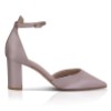 Taupe Satin Bridal Shoes & Matching Clutch Bag
