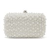 Minimalist Mid Block Heels with a Showstopping Pearl Clutch Bag