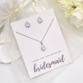 Photograph: 'Thank You For Being My Bridesmaid' Silver Crystal Stud Jewellery Set