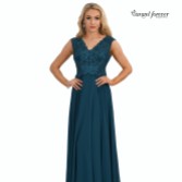 Photograph: Angel Forever V Neck A Line Chiffon Prom Dress with Lace Bodice (Teal)