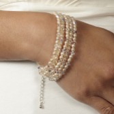 Photograph: Arianna 5 Strand Pearl and Crystal Wedding Bracelet ARW067