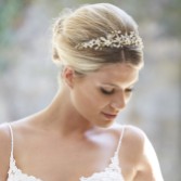 Photograph: Arianna Evangeline Pearl Blossoms and Crystal Bridal Tiara AR569