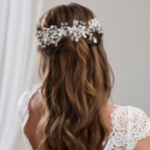 Photograph: Arianna Statement Floral Beaded and Pearl Hair Comb AR804