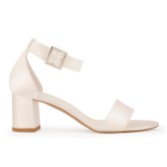 Photograph: Avalia Carrie Ivory Satin Wide Ankle Strap Block Heel Sandals (Sandales à talons larges en satin ivoire)