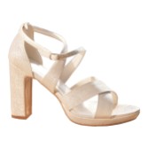 Photograph: Avalia Dilmar Gold Shimmer Strappy Block Heel Platform Sandals