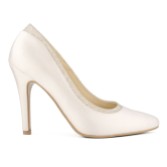 Photograph: Avalia Diva Ivory Satin and Silver Glitter Court Shoes