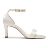 Photograph: Avalia Elva Ivoire Satin Barely There Pearl Ankle Strap Sandals