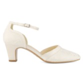 Photograph: Avalia Kati Ivory Lace Low Heel Ankle Strap Court Shoes