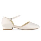 Photograph: Avalia Sissi Ivory Satin Flat Wedding Shoes with Ankle Strap