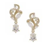 Photograph: Bejewelled Crystal Vintage Wedding Earrings (Gold)