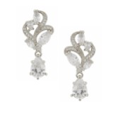 Photograph: Bejewelled Crystal Vintage Wedding Earrings (Silver)