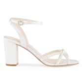 Photograph: Bella Belle Lilia Ivory Silk Pearl Strappy Block Heel Sandals