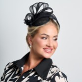 Photograph: Black Simple Side Pleat Sinamay Wedding Fascinator