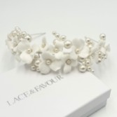 Photograph: Bloomsbury Ivory Ceramic Flower and Pearl Wedding Tiara