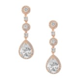 Photograph: Boucles d'oreilles mariage chandelier éternel en cristal (or rose)