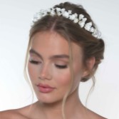 Photograph: Camellia Ivory Porcelain Flower Gold Headpiece