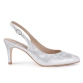 Photograph: Capollini Catherine Silver Nubuck Leather Mid Heel Slingbacks