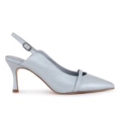 Photograph: Capollini Emory Cloud Gray Leather Mid Heel Slingbacks