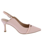 Photograph: Capollini Emory Pink Leather Mid Heel Slingbacks with Patent Strap