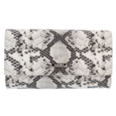 Photograph: Capollini Ivory Snake Print Leather Clutch Bag