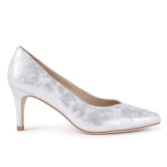 Photograph: Capollini Izzy Silver Nubuck Leather Mid Heel Court Shoes