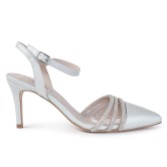 Photograph: Capollini Ophelia Dove Gray Pearlised Leather Ankle Strap Slingbacks