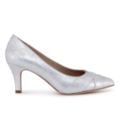 Photograph: Capollini Wyona Silver Nubuck Leather Wide Fit Court Shoes